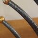 Menorah Hanoukia gold and silver plated, made in Israel by Karshi, 1970