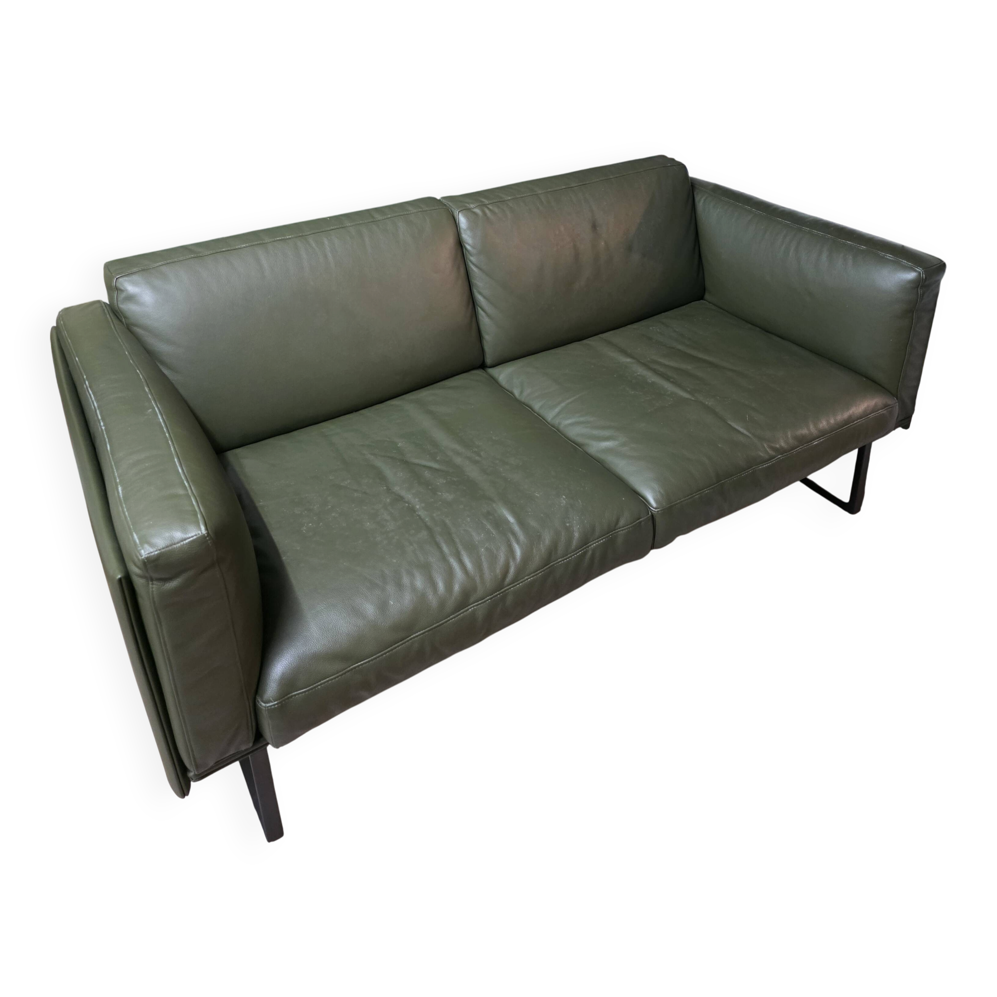 Canapé 8 Cassina 2-seater green leather