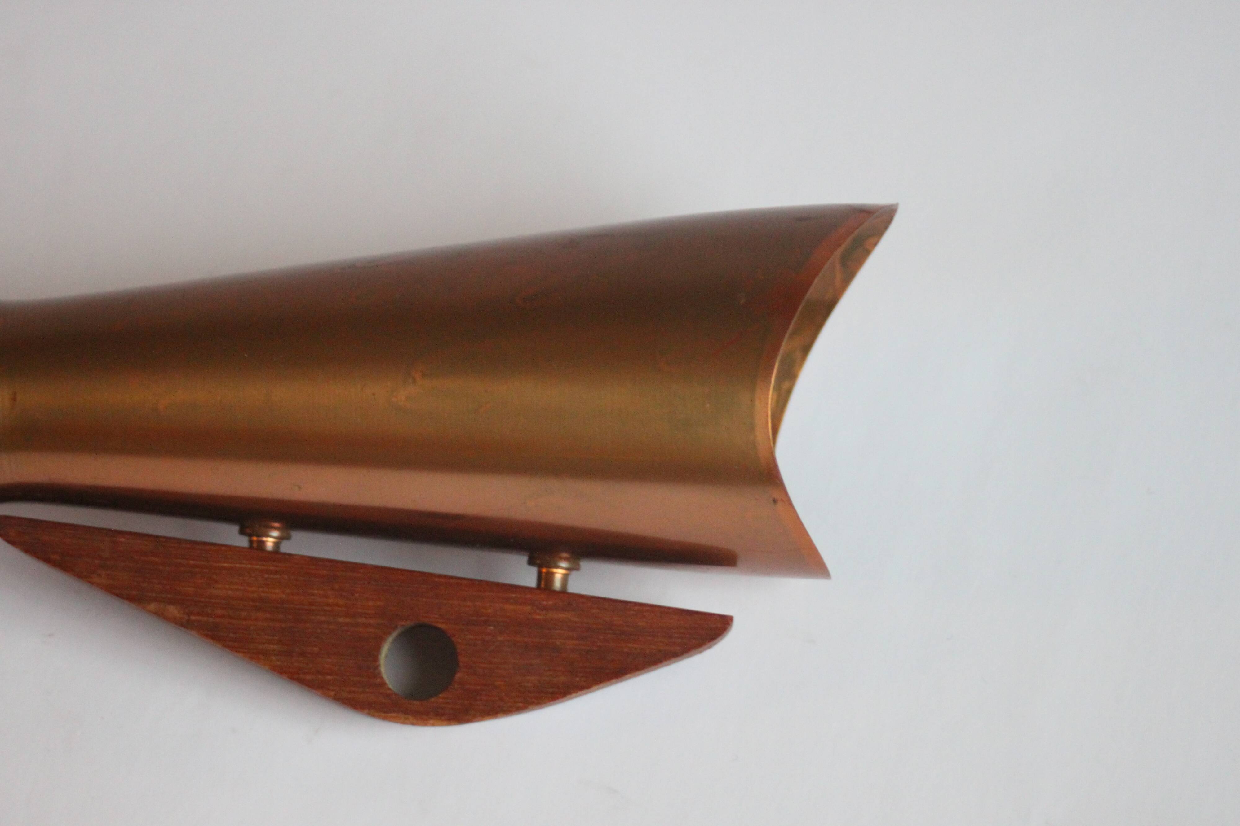 Copper and teak vase by Dahlmann, Germany 1950s
