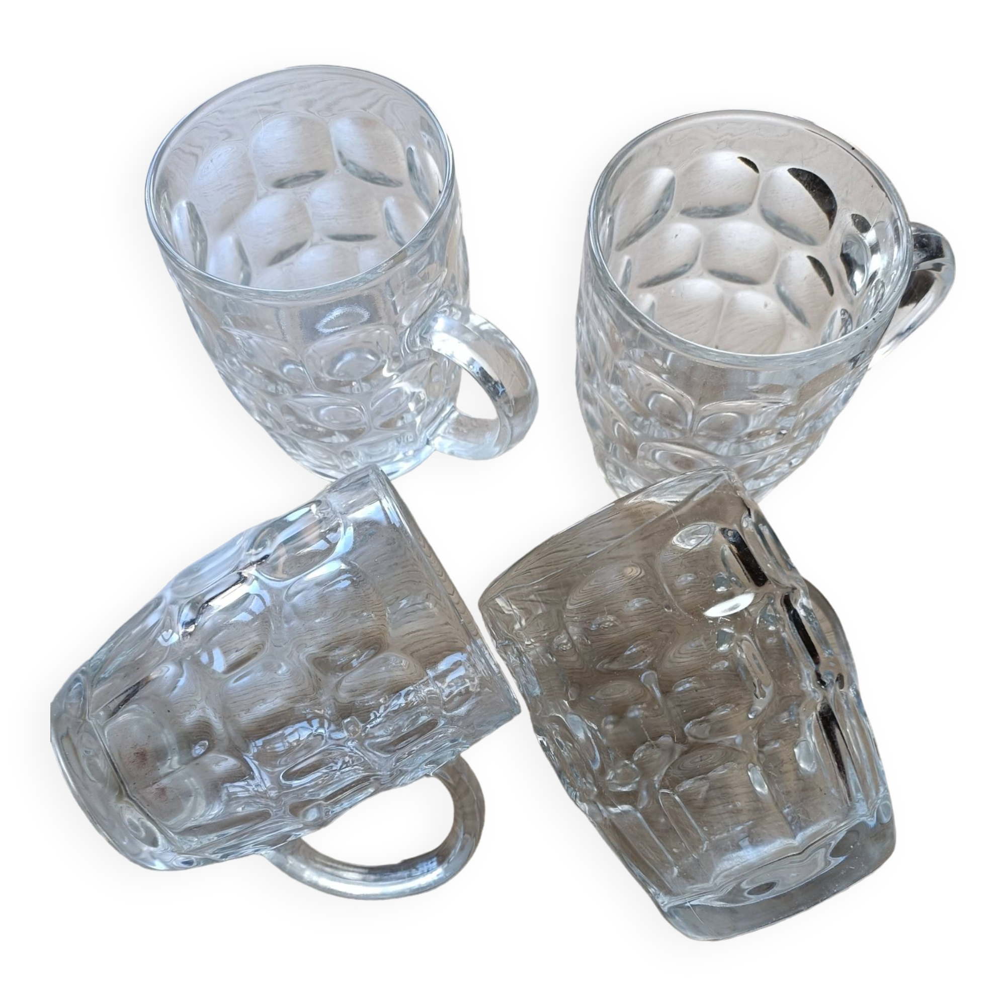 4 glass beer mugs 500ml