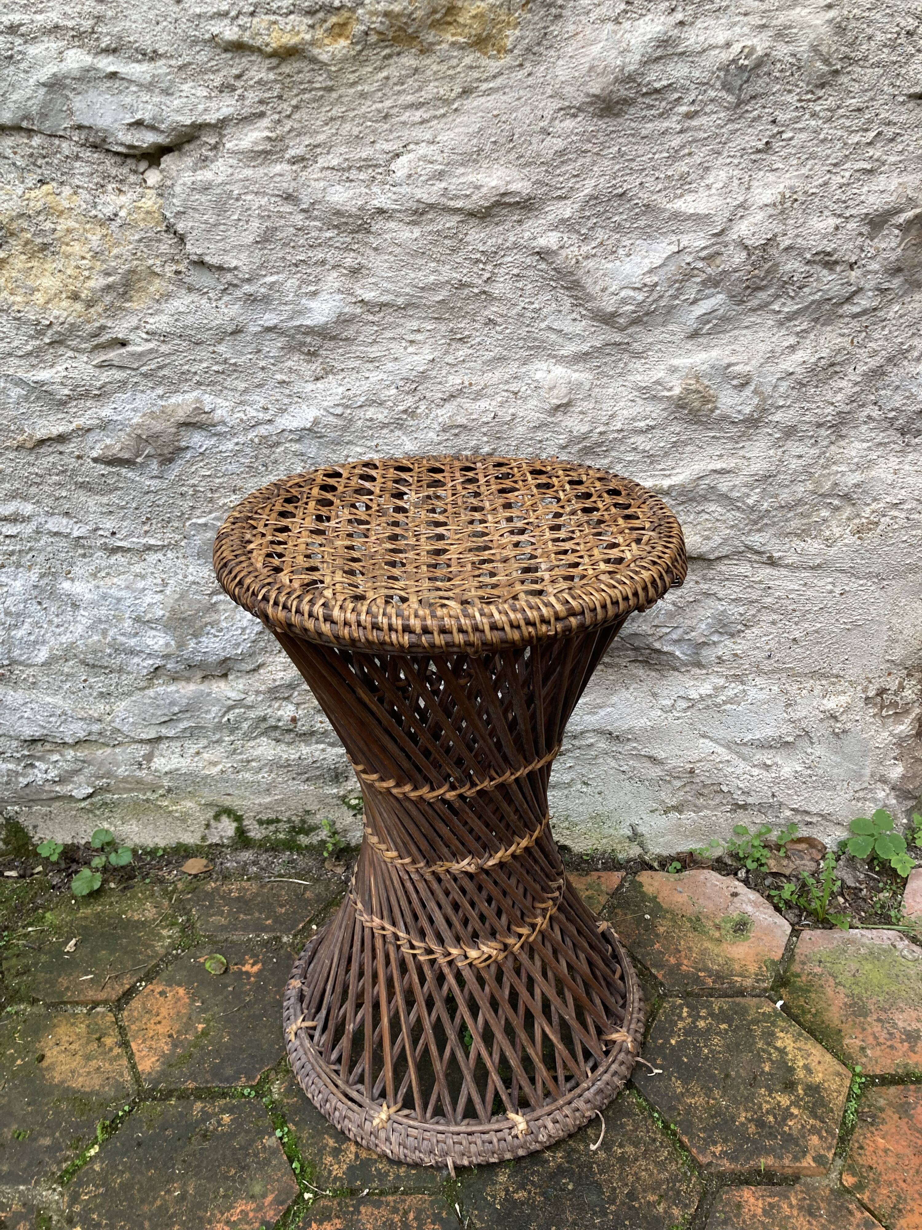 Vintage cane diabolo stool