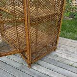 Large woven rattan shelf 🇮🇹 Vintage Italy 1970