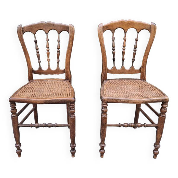 Paire de chaises chaises cannées style Napoléon III