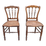 Paire de chaises chaises cannées style Napoléon III