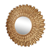 Golden sun mirror, in resin, 31 cm
