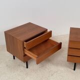 Pair of teak chests of drawers from the 1950s.