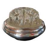 Gallia Art Deco glass and silver metal flower stand