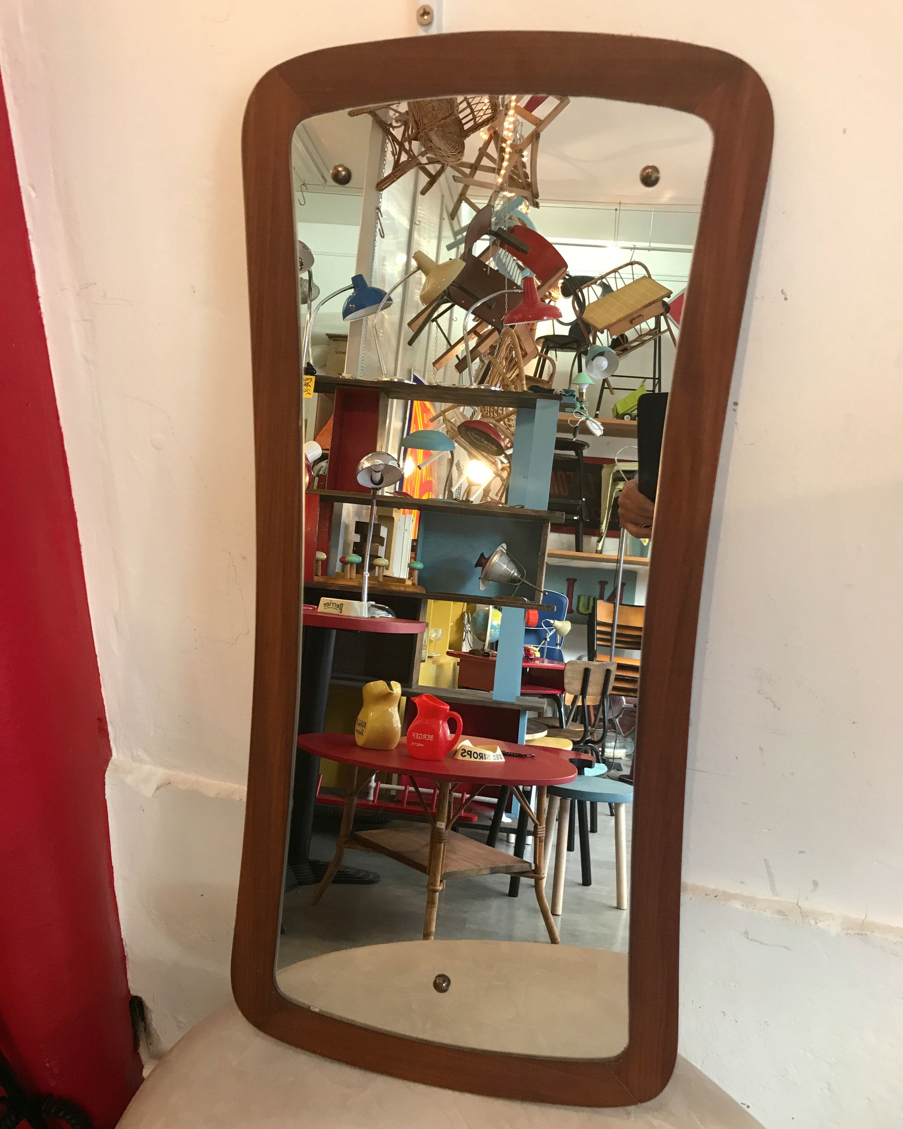 Scandinavian teak mirror