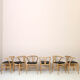 Set of six 'Wishbone chair' model chairs by Hans J. Wegner with leather cushions