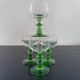 Service of 4 engraved white wine glasses