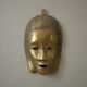 Brass mask wall sculpture ethnic decorative object Tribal art