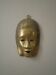 Brass mask wall sculpture ethnic decorative object Tribal art