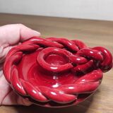 Twisted red earthenware candle holder