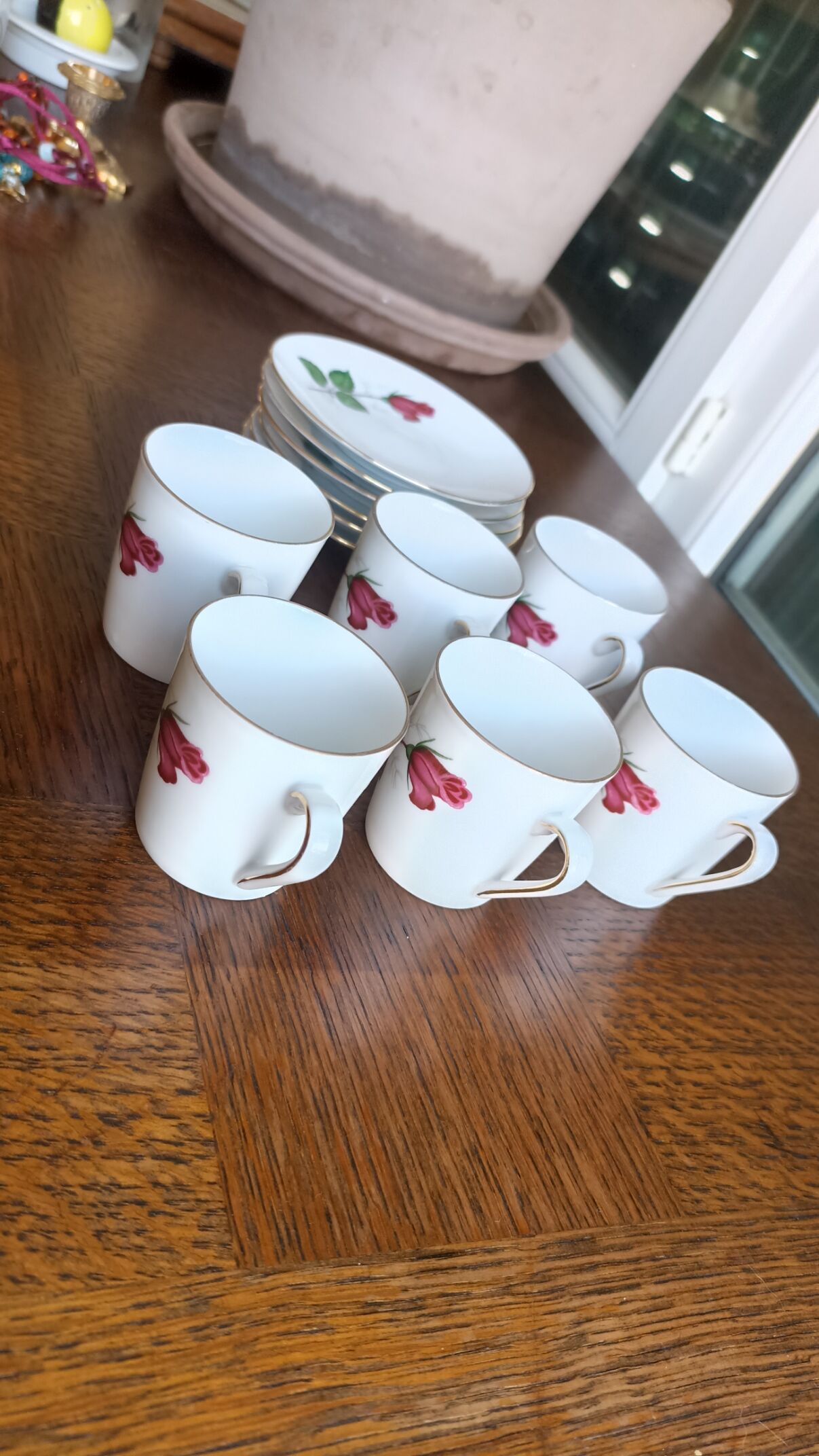 6 espresso cups in Bavarian porcelain Winterling Marktleuthen