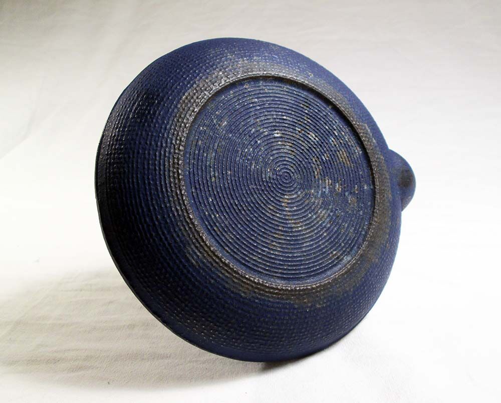 Japanese teapot in blue cast iron