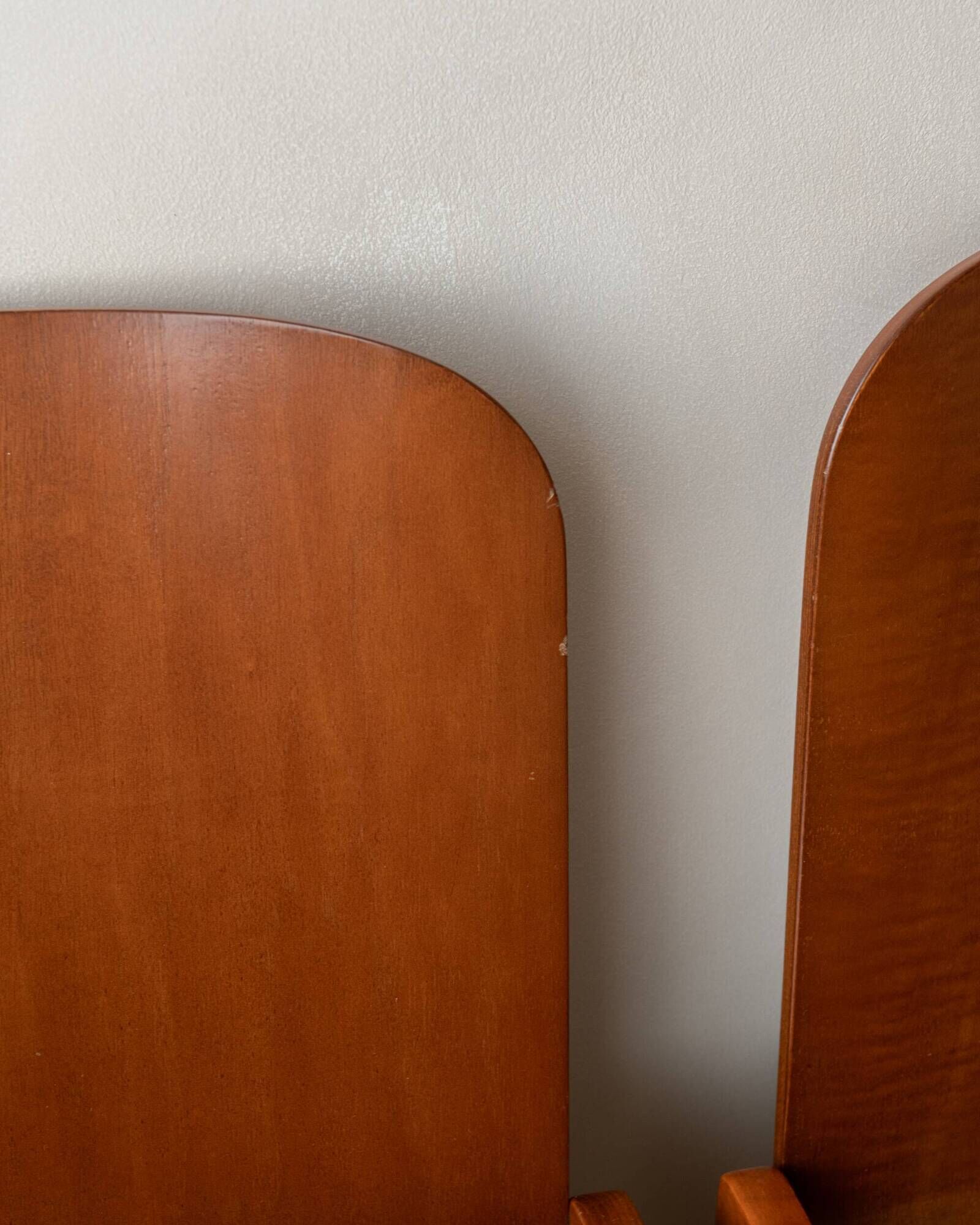 Italian Plywood Dining Chairs Attributed to Molteni, 1970s, Set of 4