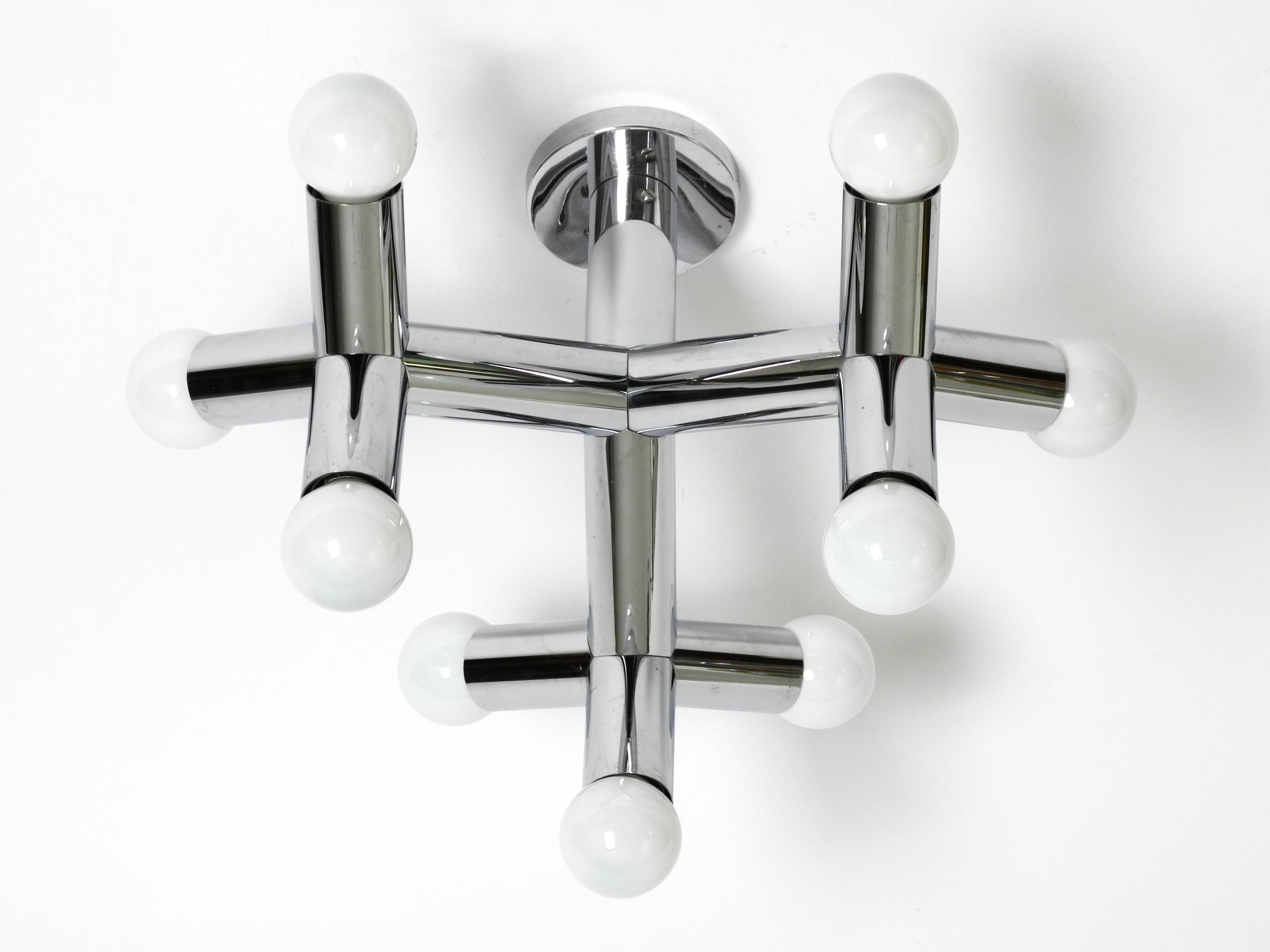 Very rare 1960s Space Age Chrome ceiling lamp by J.T. Kalmar Austria
