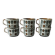 6 Boch La Louvière coffee cups, walnut decor, 1960s
