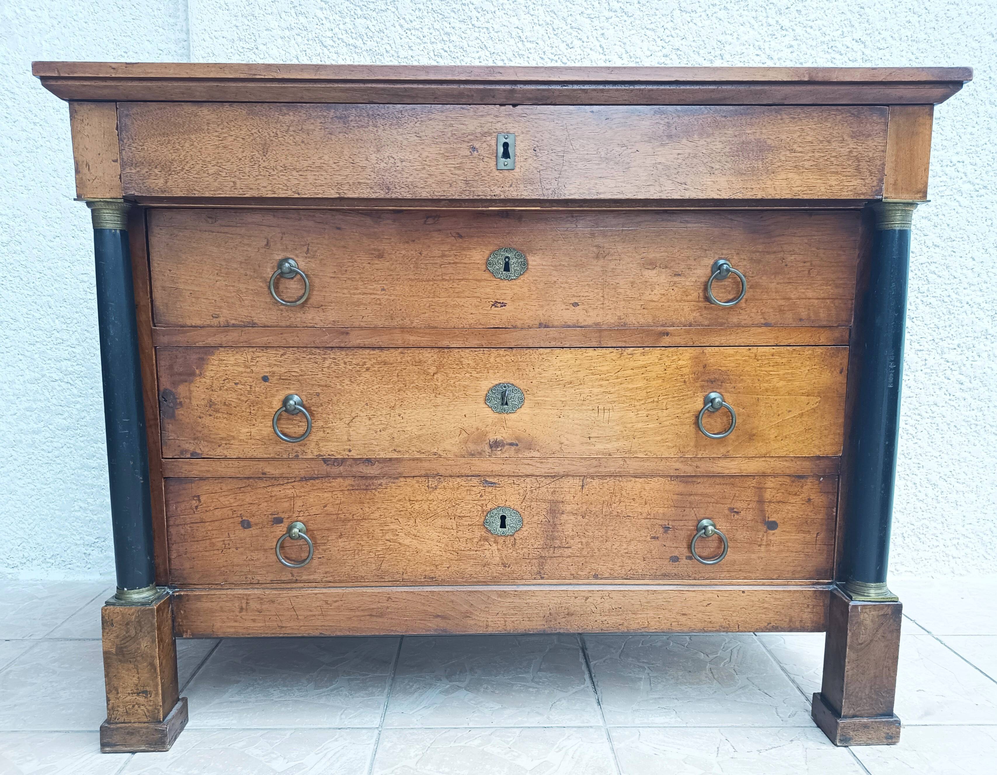 Empire period walnut commode