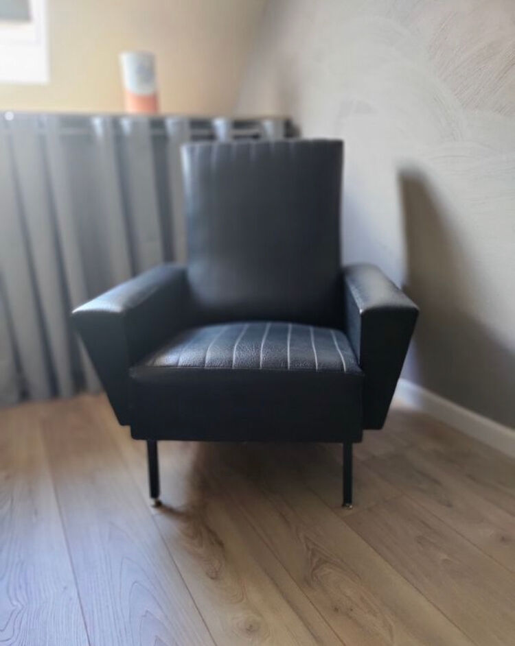 Alan deglauff armchair in vintage Skaï 1950