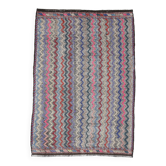 6x9 Red Blue Tribal Vintage Kilim Rug, 184x274Cm