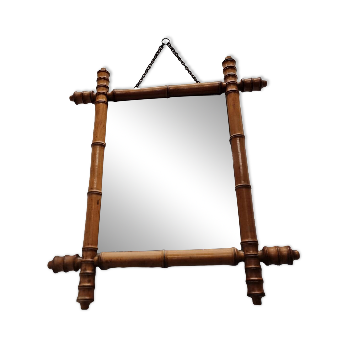 Vintage Faux Bamboo Mirror, 1950s