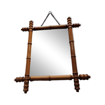 Vintage Faux Bamboo Mirror, 1950s
