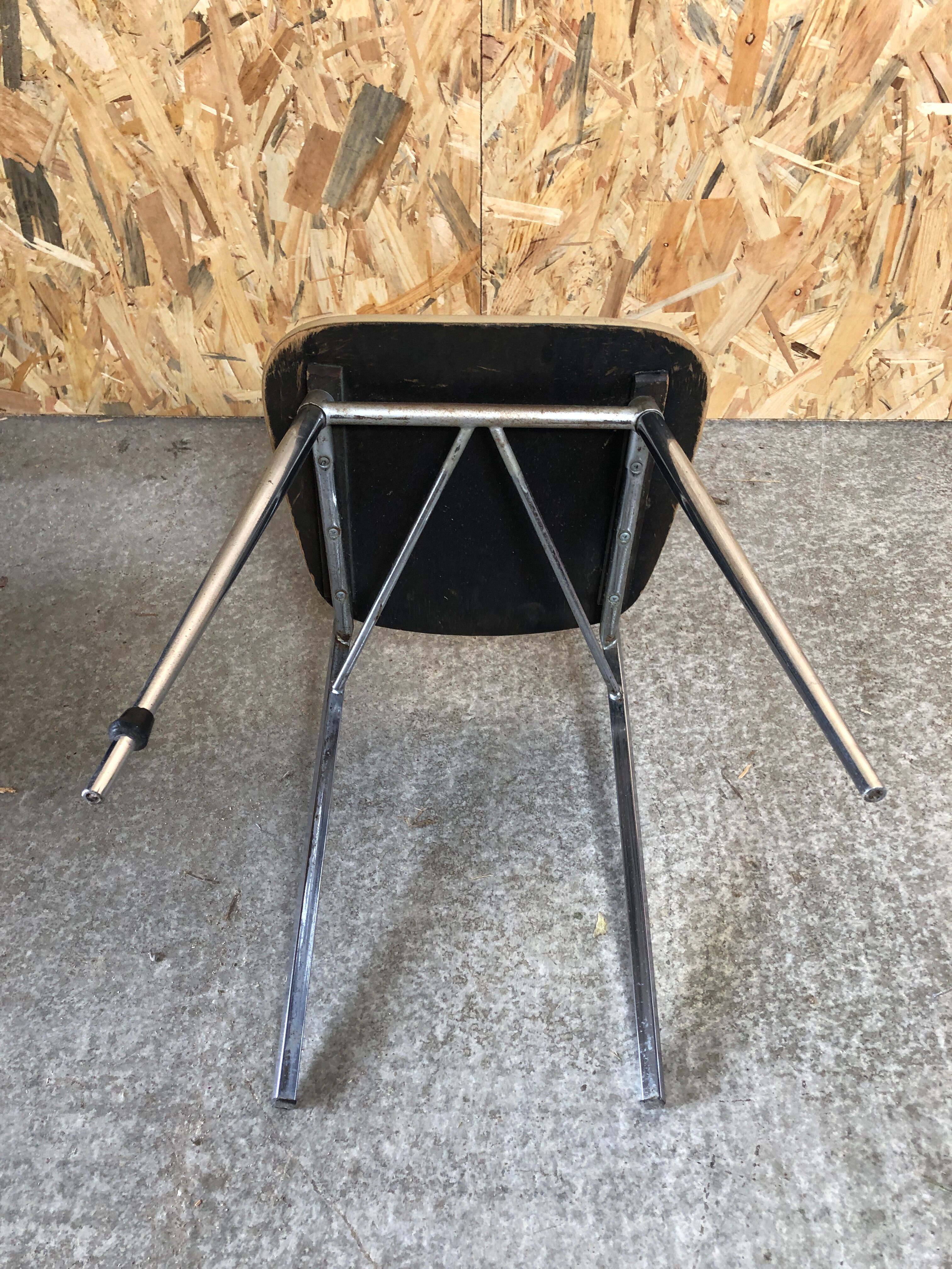 Chair feet compass metal chrome in formica brown 70