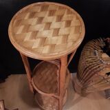 Rattan side table