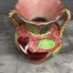 Vase Vallauris rose bonbons décor Floral H 20 cm