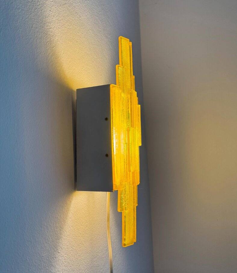 Acrylic wall lamps by Claus Bolby Cebo Industri, Denmark, 1970s, set of 2