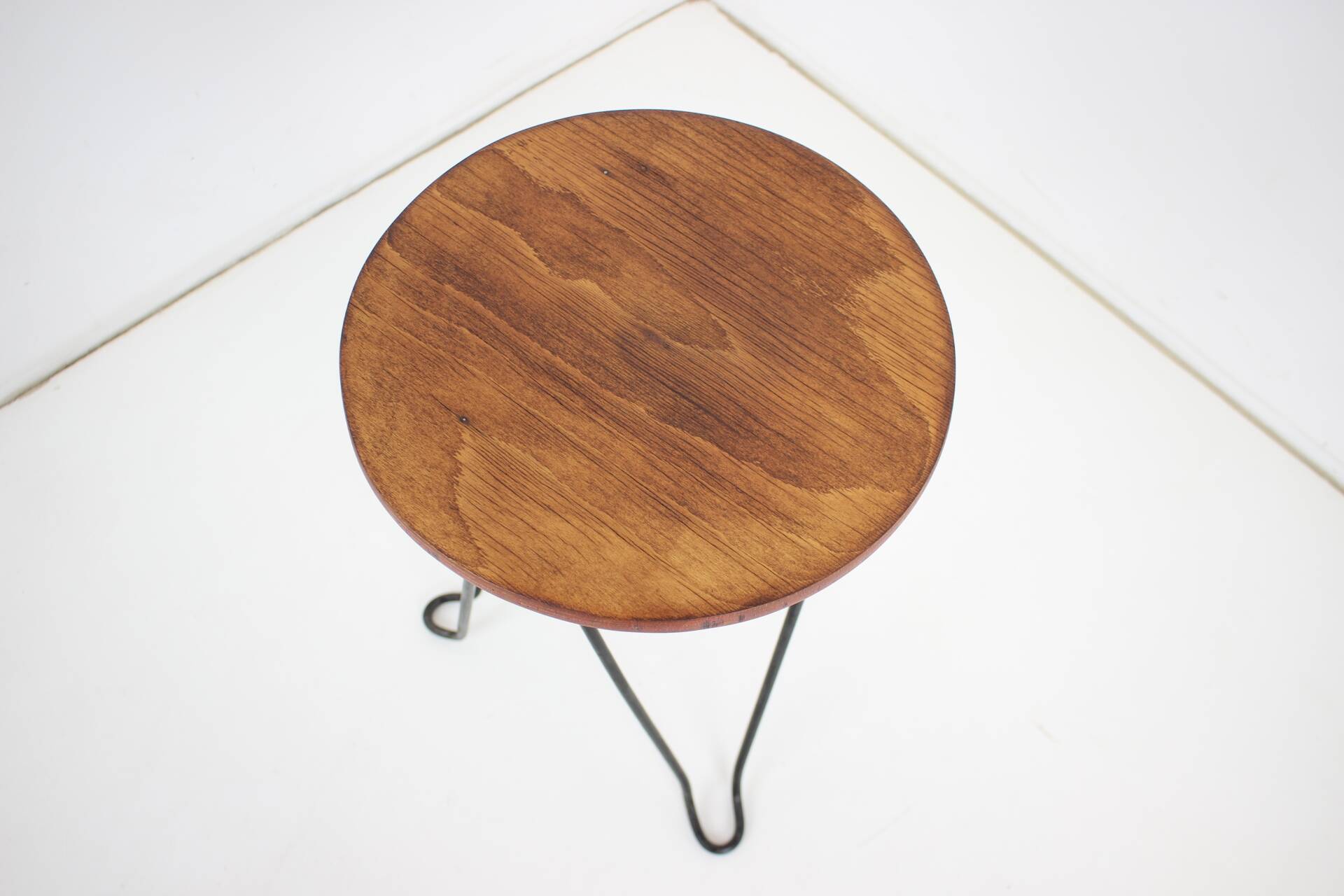 Tabouret en bois et métal, Tchécoslovaquie 1950