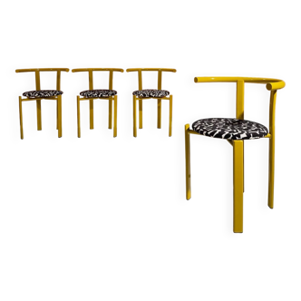 4 vintage steel chairs from around 1980
