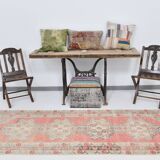 Tapis persan vintage rouge et beige 3 x 9, 98 x 285 cm SK 21187