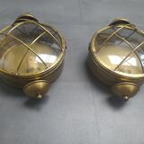Wall sconces in brass style porthole, boat