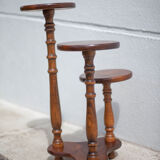 vintage plant holder, plant support 3 trays, wood, harness wood, plant stand, display