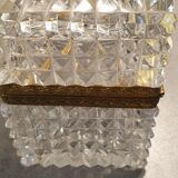 Jewelry box in cut crystal and brass
