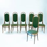 Thonet bentwood upholstered highback chairs, 1980s