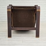 Chaises longues en cuir marron des années 1970 par Ake Fribytter pour Nelo Suède.