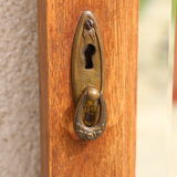 Beveled floor mirror on art deco frame