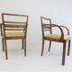 Set of 2 Art Deco chairs in birch burl