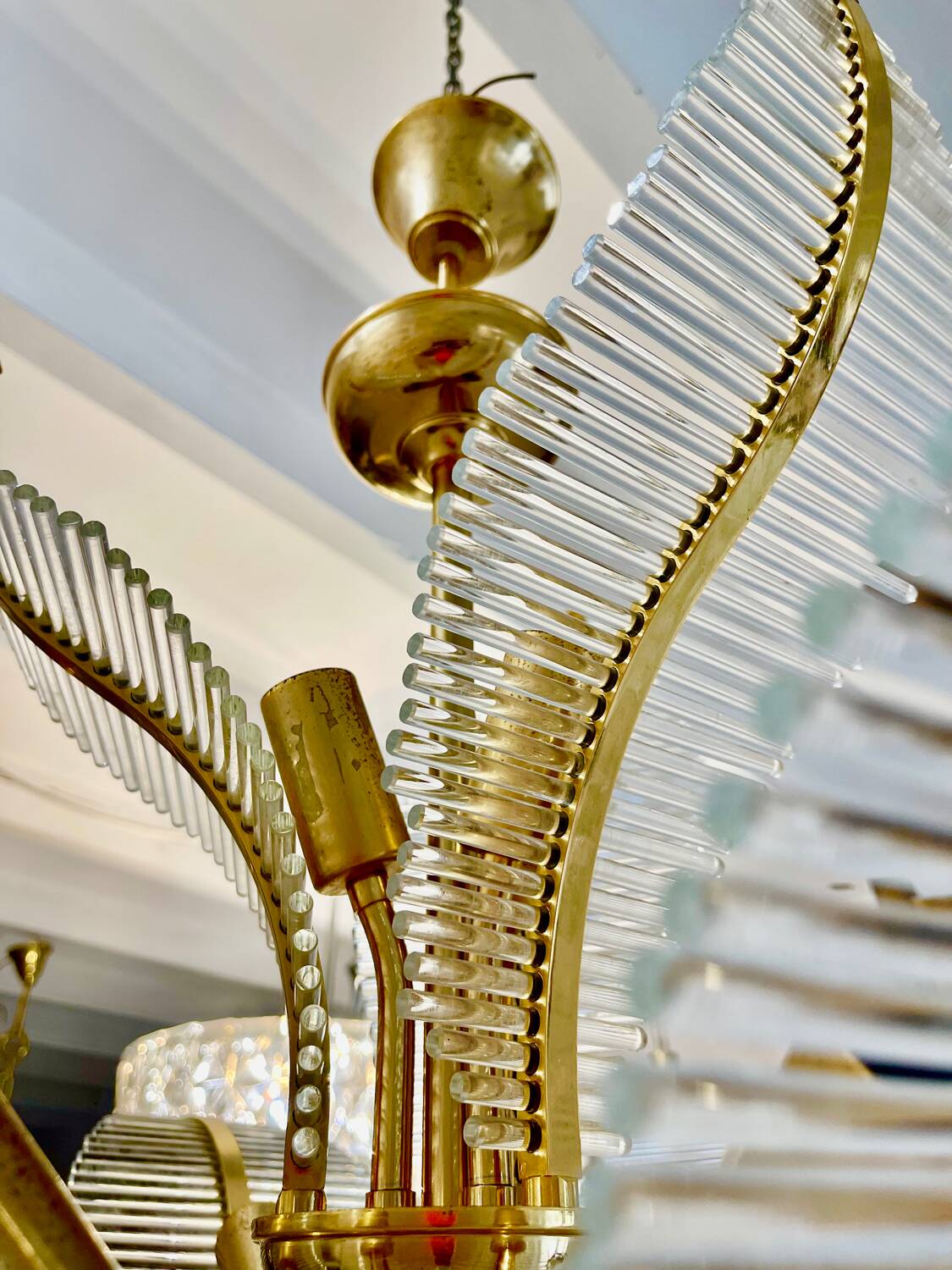 Palm model glass chandelier, Italy 1980 Venini