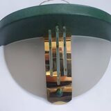 Pair of vintage gold half-moon wall sconces