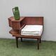 Vintage 1960s teak telephone hall bench