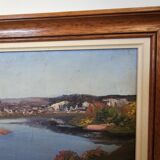Oil painting on isorel Montlouis sur Loire - Rochecorbon Signed D Guiet