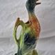 Old barbotine jug Saint Clément Mallard Duck A027