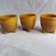 Marbled glass tripod egg cups