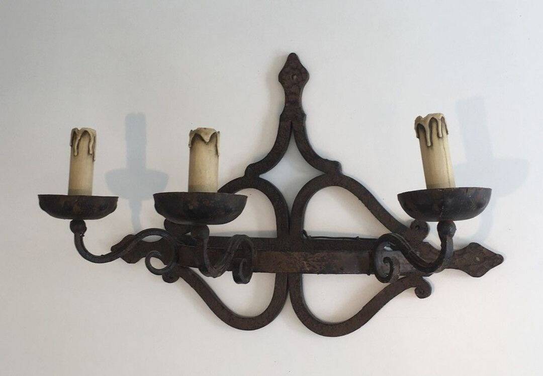 Large Wrought Iron Wall Light