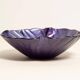 Vintage decorative glass plate in purple with flower pattern, Italy, 1960s.