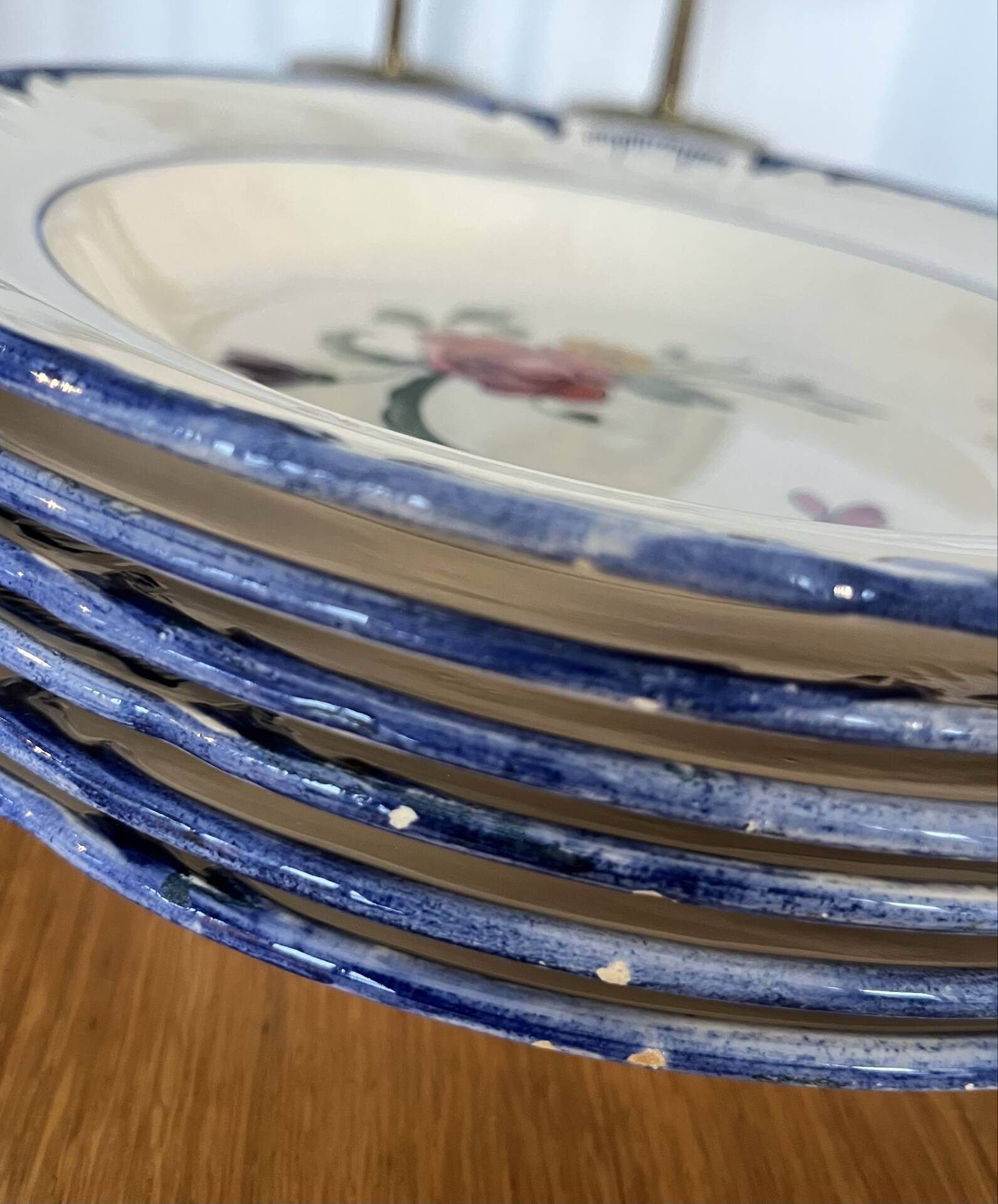 Set of 6 polychrome deep plates "Velars" Longchamp